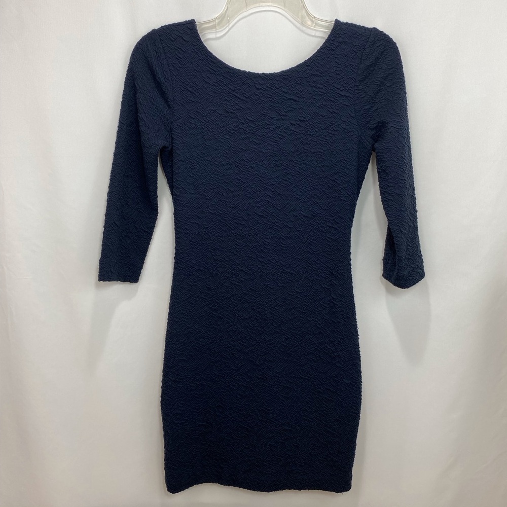 Armani Exchange Blue Textured Mini Dress XXS Lined